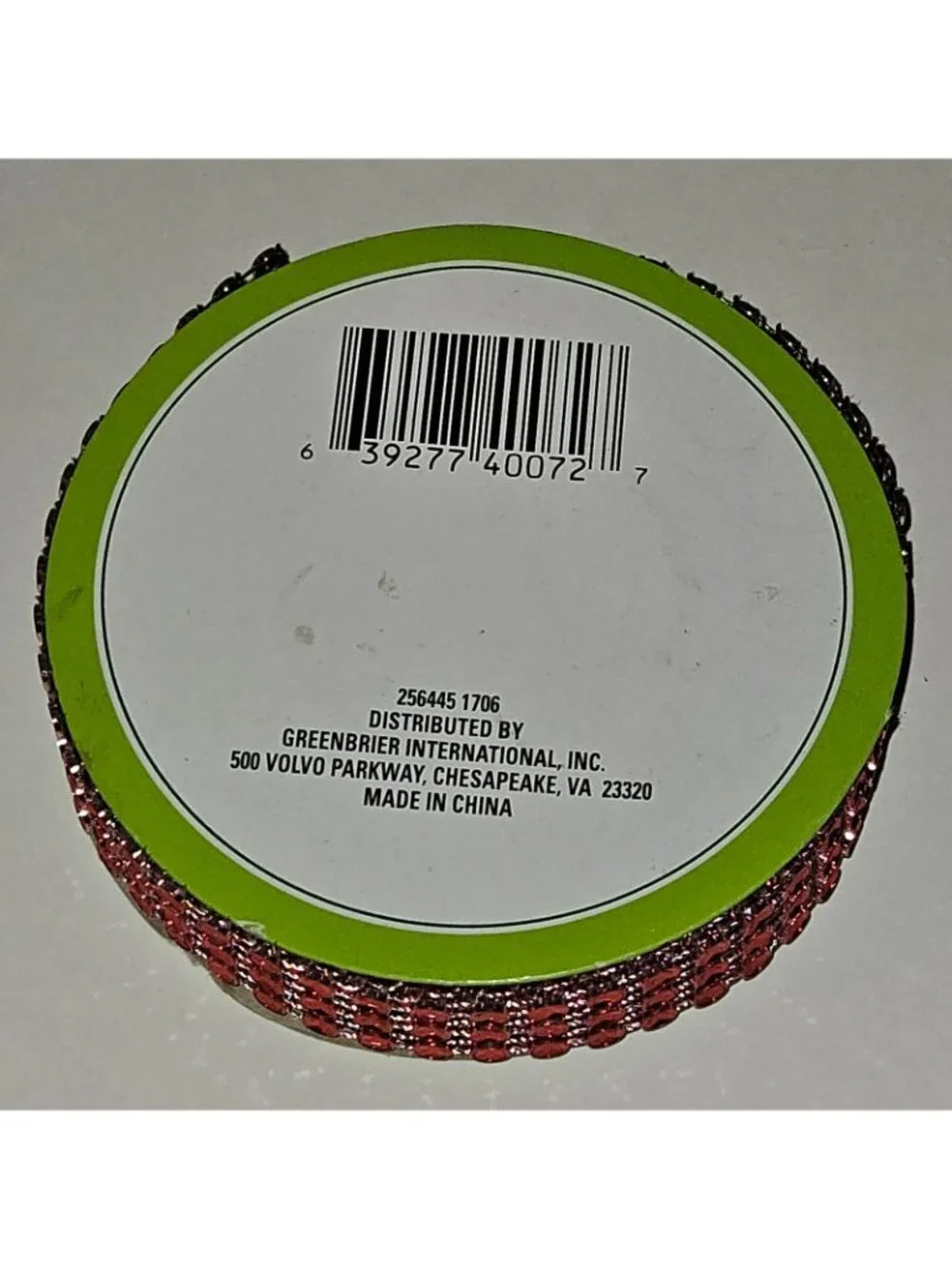 Floral Garden Diamond Wrap Ribbon Red Rhinestone 0.6